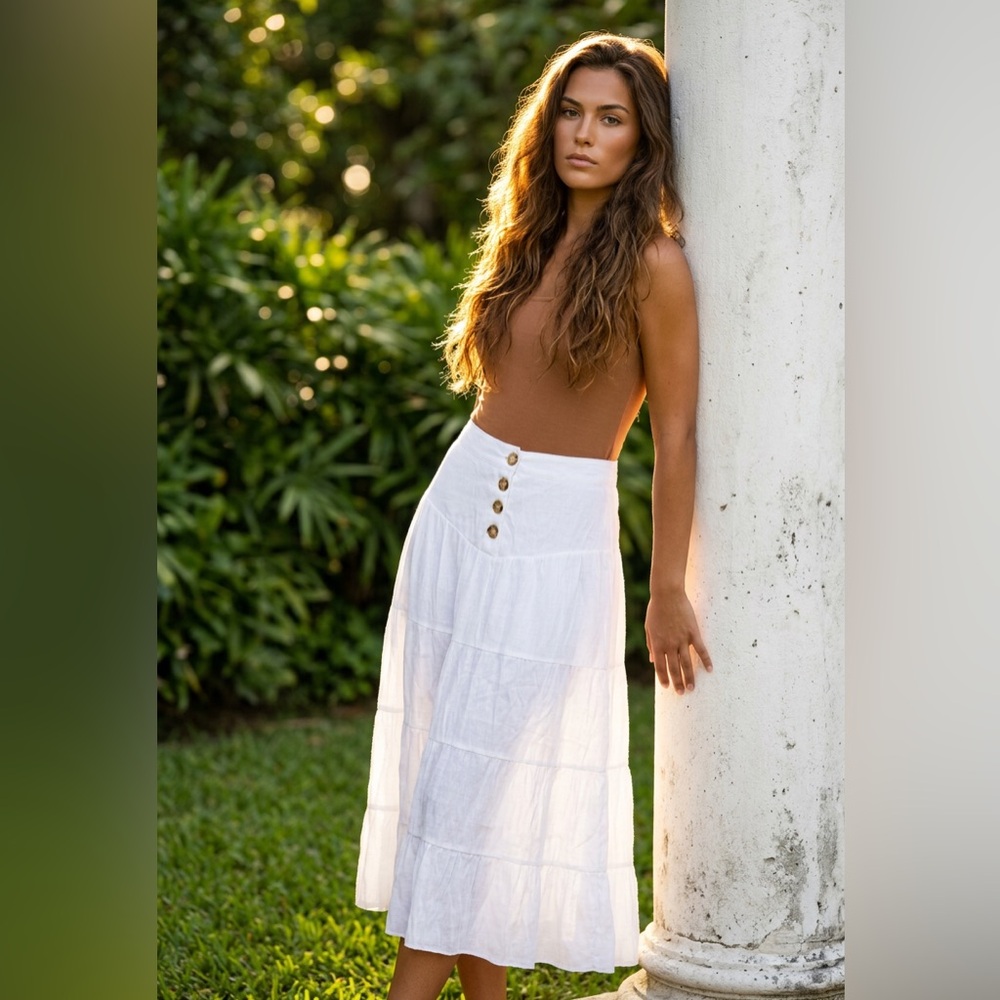 Vintage King Road Womens Maxi Skirt Size XL White Style#5121499 NWT